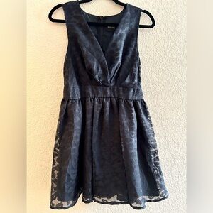 Black Animal Print A-Line Cocktail Dress Size M